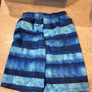 Under Armour Blue Striped Shorts Lightweight Elastic Waist